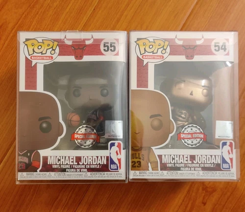 Michael Jordan Funko Pop NBA Lot Bronze #54 & #55 Special Edition Chicago Bulls