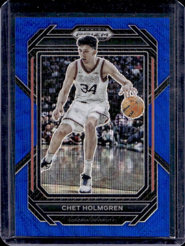 2023-24 Panini Prizm Draft Picks Chet Holmgren Blue Wave #/249 Bulldogs