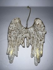 Angel Wings Gold White Christmas Ornament Memorial Gift Remembrance 4  