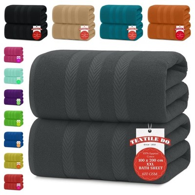 2 x extra große Jumbo Badelaken 100x200cm Ägyptische Baumwolle Weich XXL Badetücher