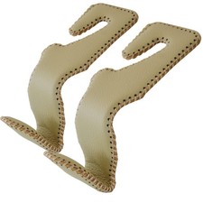 Car Headrest Hooks Universal Vehicle Back Seat Hanger for Bag Beige 4 Pk L