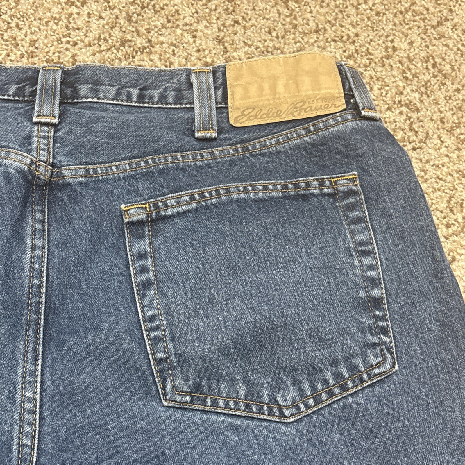 Eddie Bauer Jeans Men 40x30 Blue Denim Relaxed Fit Straight (40x29) - View 15