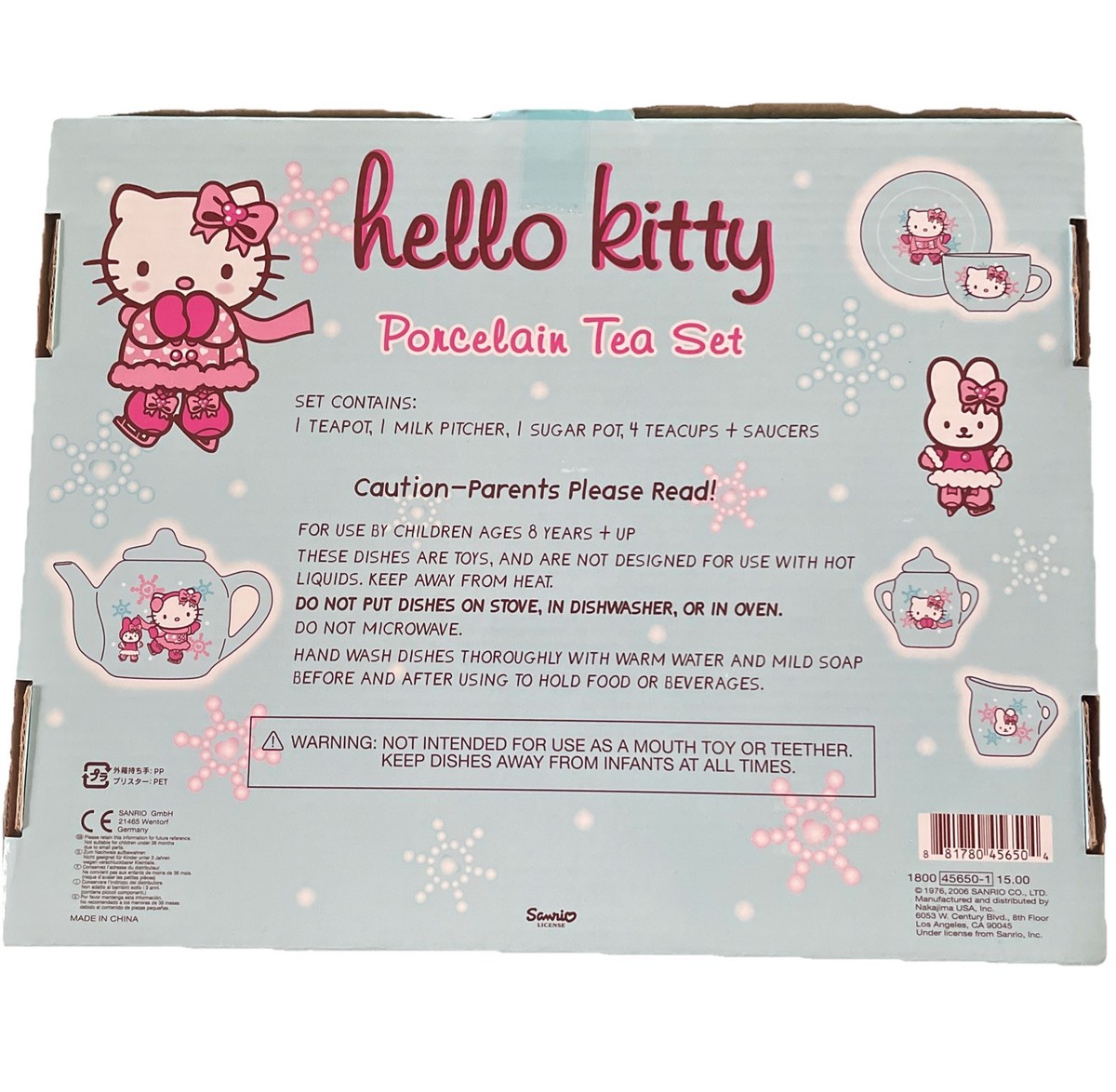 Hello Kitty Miniature Porcelain Tea Set 2006 Sanrio Winter Ice