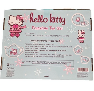 Hello Kitty Miniature Porcelain Tea Set 2006 Sanrio Winter Ice