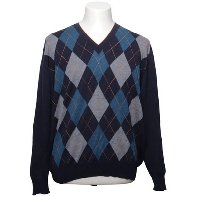 Viyella, Pullover, Größe: L, Blau/Grau/Mehrfarbig, Merinowolle, Karo #CF7