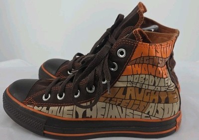 Converse All stars Brown Oranage Vintage W8 M6 Unique Limited Trainers