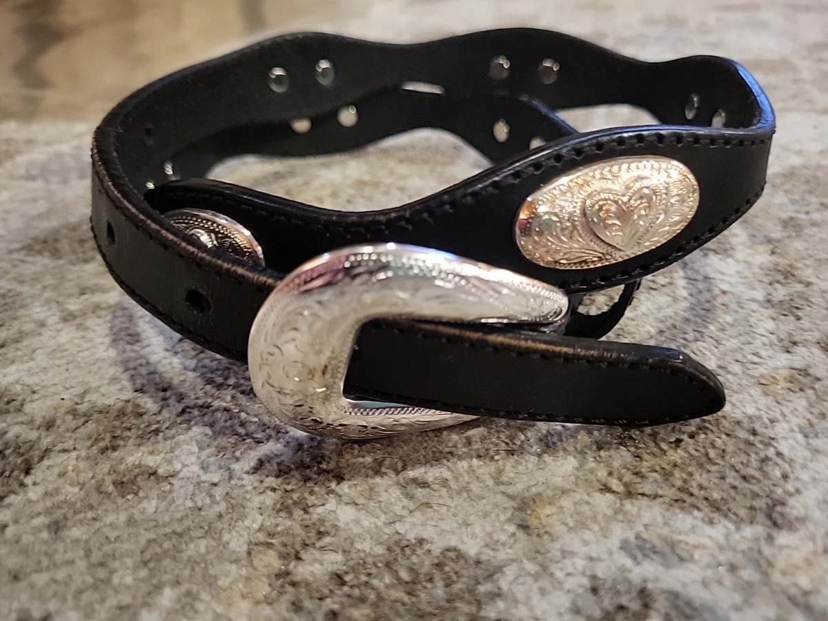 Silver Creek Collection Genuine Leather Black Silver Turquoise Belt Women\'s 28 Silver Creek Belts for Women | eBay main image 4