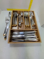 Oneida GOLDEN KENWOOD Vintage Cutlery Set Of 60 PCs Stainless Steel 