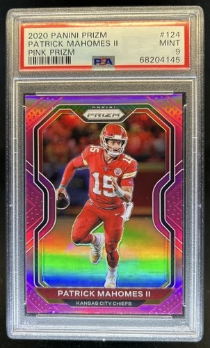 2020 Prizm Patrick Mahomes II Pink #124 Chiefs PSA 9