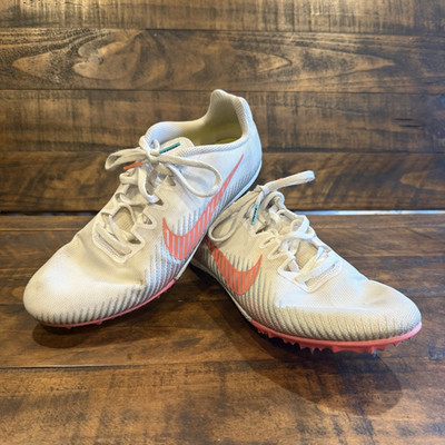 Nike Zoom Rival Racing Track & Field Spikes White/Pink Swoosh