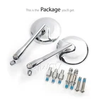 Retro round glossy chrome mirrors aluminum go-through mounts for BMW R18 R1200C