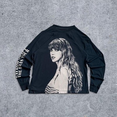 Taylor Swift The Eras Tour Graphic Long Sleeve T Shirt Womens Sz Small Navy Blue