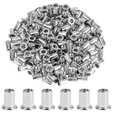 150 Pieces 1/4"-20 Stainless Steel Rivet Nuts Flat Head Threaded Insert Nutsert