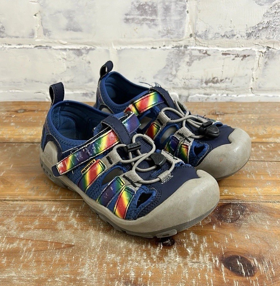 Sandali Keen Little Kids Knotch Creek taglia 1 scarpe da acqua escursionismo blu rosso tie dye