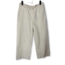 St John Sport Cream Cropped Straight Leg Pant Size 6