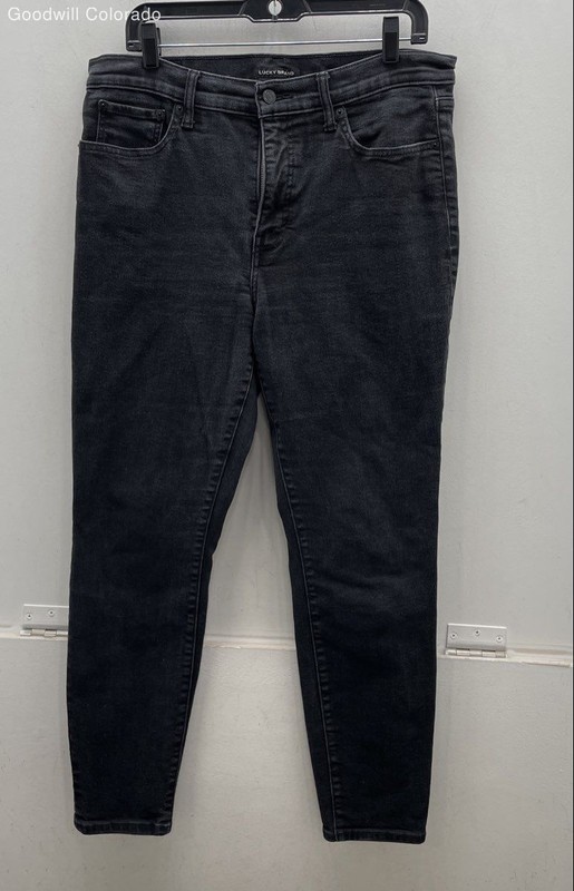 Lucky Brand Womens Black Denim High Rise Bridgette Skinny Jeans Size 14/32