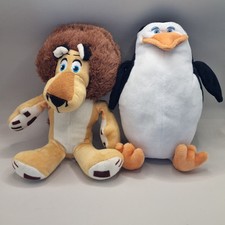 2x Dreamworks Madagascar Heroes  Stofftier Kuscheltier Löwe und Pinguin 