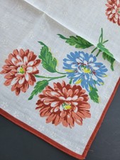 Vintage Ladies Hankie Blue Floral