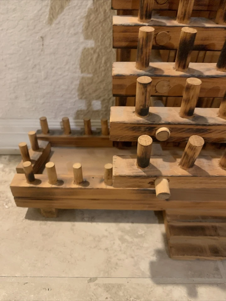 Sewing THREAD SPOOL HOLDER  Spools  Rack House Wooden VINTAGE - Image 3 of 4