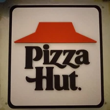 15 Inch Pizza Hut 3D Logo Sign, 3D Printed Reproduction Sign Plastic