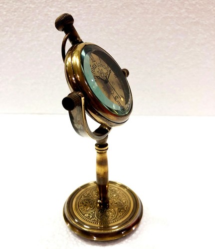 Antique Brass Desk Clock Nautical Vintage Maritime Ship Desk Clock Office Decor - Picture 4 of 6