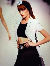 CHANEL 1995P BOUTIQUE MUSEUM ECRU TWEED EMBELLISHED JACKET 24K CC BUTTONS 40-36