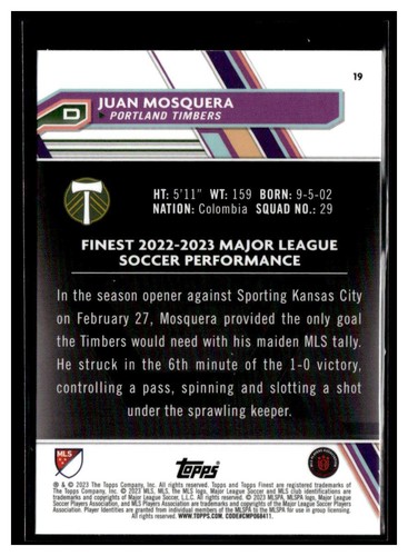 Finest MLS #19 Juan Mosquera - Picture 2 of 2