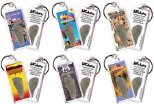 Albuquerque FootWhere® Souvenir Keychains. 6 Piece Set. Made in USA