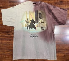 Vintage Star Wars Episode 1 The Phantom Menace Jedi vs Darth Maul T Shirt Large