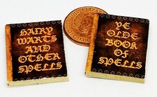 Dolls House Halloween Books 2 Non Opening 1:12 Scale Miniature Spell tumdee
