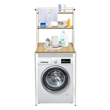 White Washer and Dryer Storage Shelf Bathroom Space Saving Organizer Rack