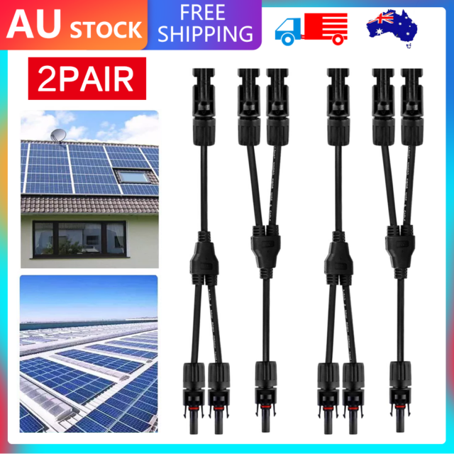 1/2 Pair Solar Y Connector Cable Plug Inline Solar PV Panel IP67 2 connection AU