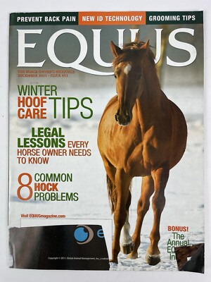Equus magazine December 2011 - Issue 411 - Horse Owner's Resource - free ship