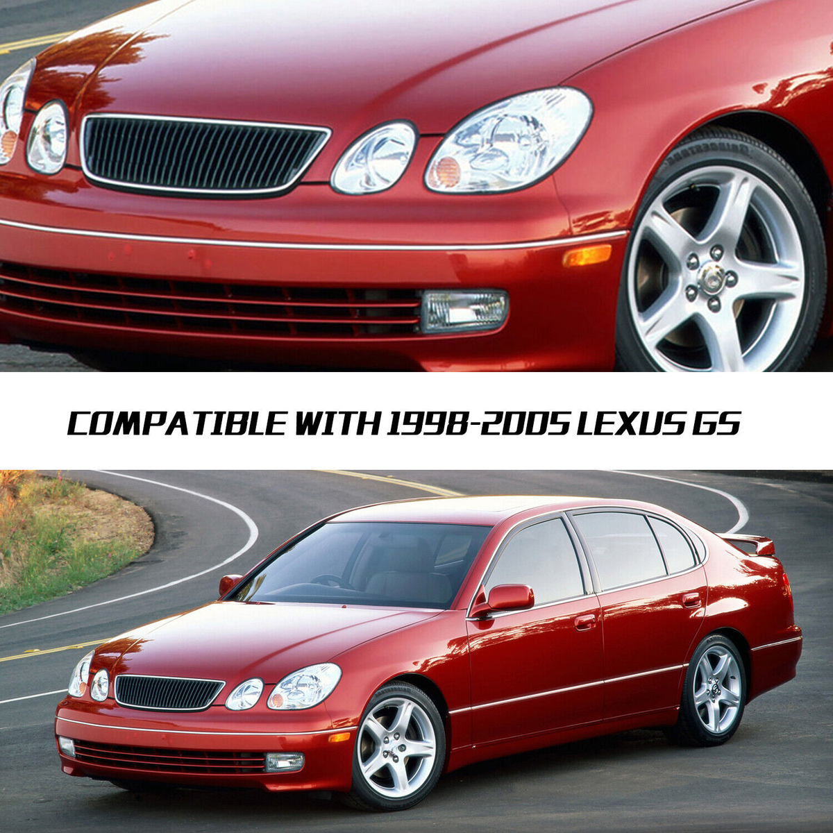 LEXUS GS300/400 ヘッドライト 左 16アリスト usdm セット Fits 01-05 Lexus GS300 GS400 GS430 Black LED Halo Projector