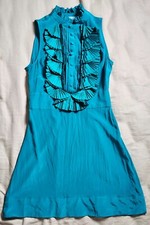 Guess By Marciano Dress Silk Color Turquoise  Fit and Flare Silk Size XS