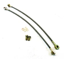 Stainless Steel Brake Lines Kit 18" Length 10mm Banjo 3/8 -24 Fitting Mustang 2