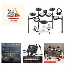 Electric Drum Set with Quiet Mesh Pads,Electronic Drum for Beginner,USB MIDI,...