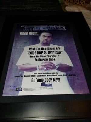 Timbaland Lobster & Scrimp Rare Original Radio Promo Poster Ad Framed!
