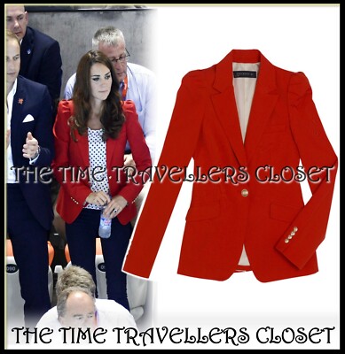 SELTENE ZARA ROTE JACKE BLAZER MANTEL GERAFFTE SCHULTERN STRETCH ASO ROYAL POW XS