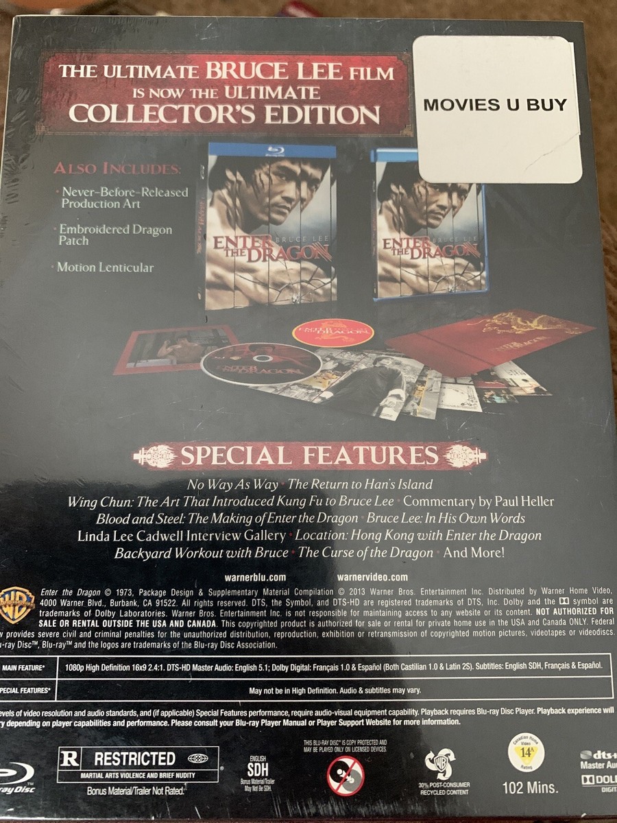 Enter The Dragon 40th Anniversary (Blu Ray) Bruce Lee NEW