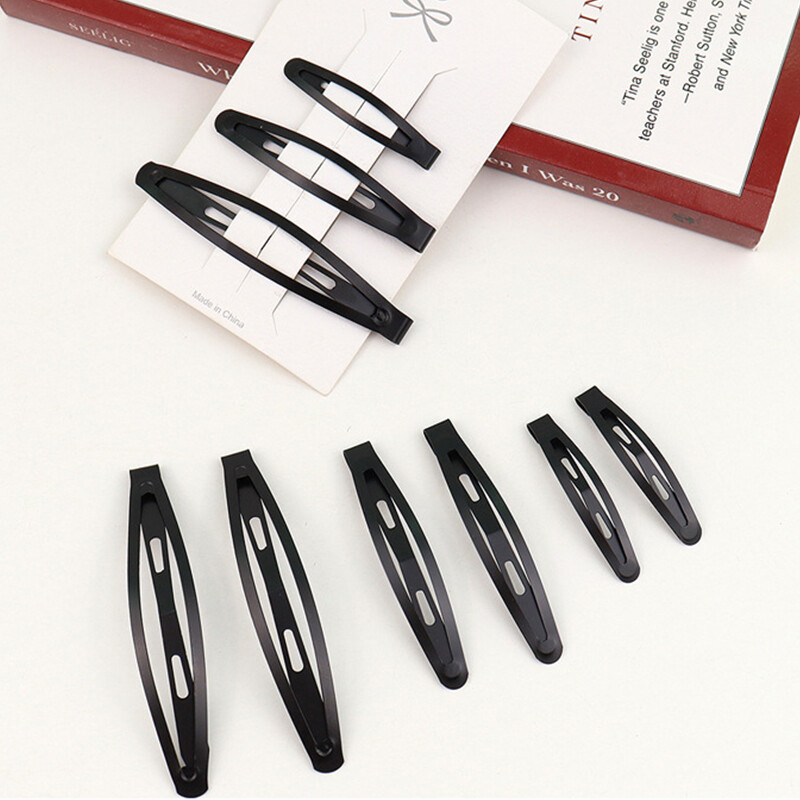 30/20/10X Large Black Metal Snap Hair Clip Barrettes 43/61/76mm