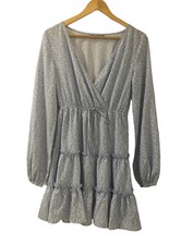 Shein Peasant Dress Long Sleeve Blue Floral Size XS MIDI Women’s