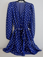 Betsy  Adam Women's Sz 4 / US Small Navy/Gold Printed Fit  Flare Dress 179