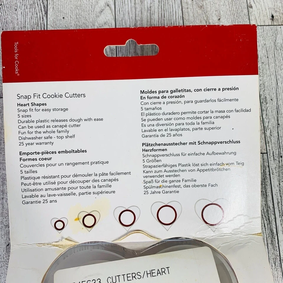 Cuisipro Día de San Valentín Galleta Cortadores de Corazón Amor Ajuste a Presión 5 Tallas Boda Evento Foto 3 de 4