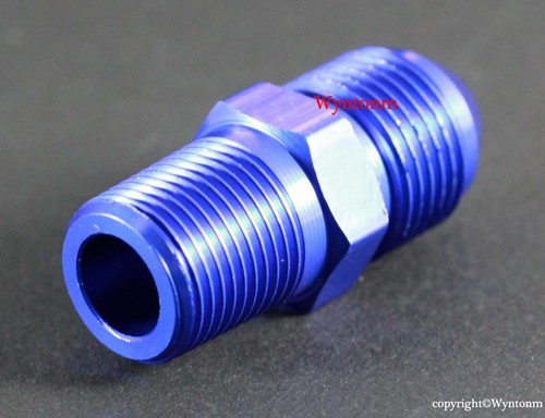 Hilo de tubería NPT 10 AN macho a 1/2" drenaje de aceite de aluminio turbo accesorio azul - Imagen 3 de 3
