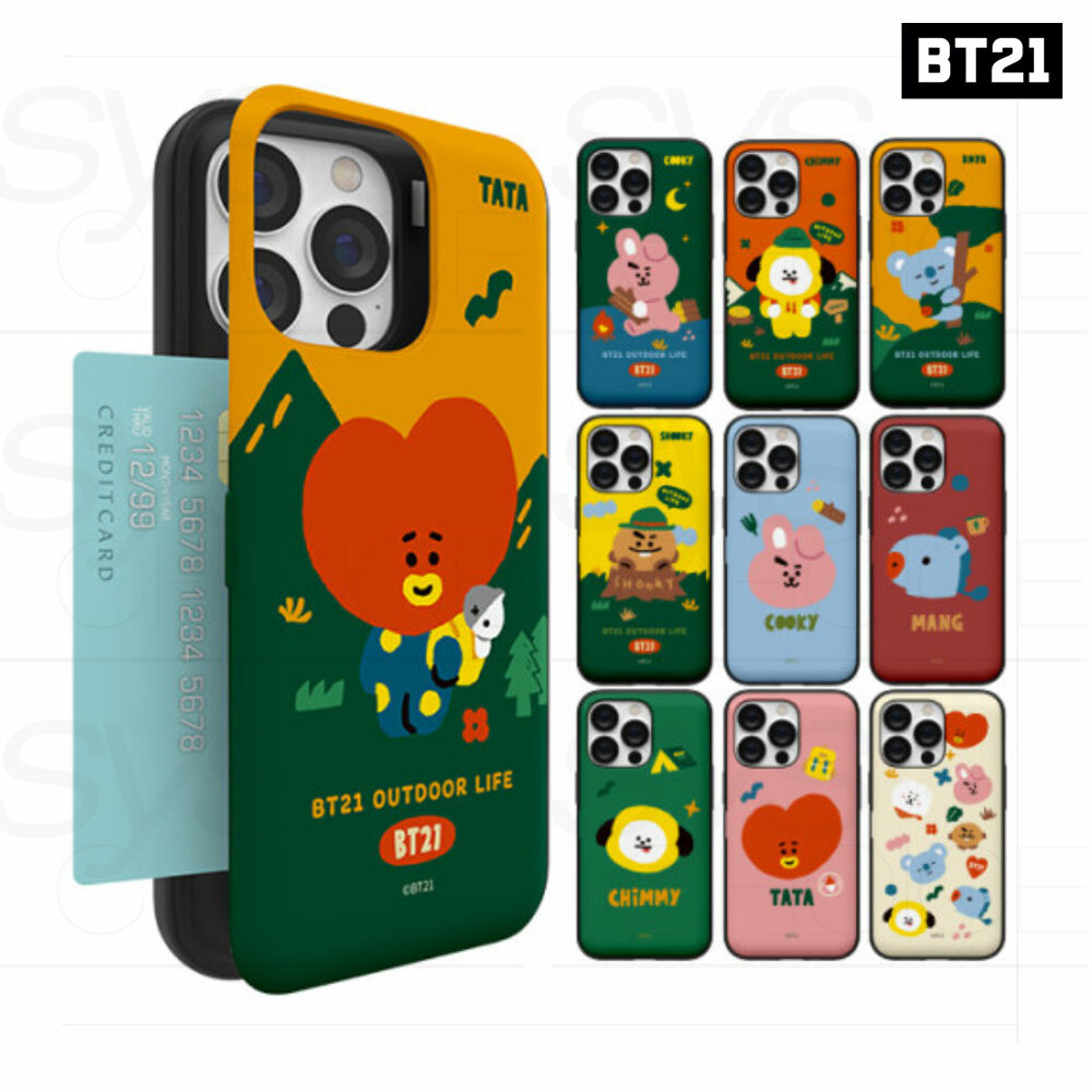 BTS BT21 Official Authentic Goods Green Planet Magnet Card Case