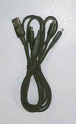 Multi Charging Cable USB to USB-C, 8-Pin, USB micro black