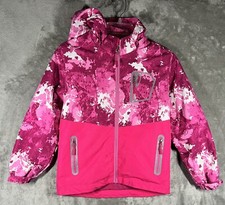 Top Sky Snowsuit Jacket Pink Camo Girl Fleece Lined HoodCoat SZ 140 Rain Compass