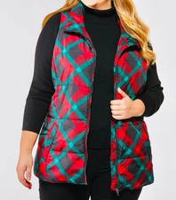 Plus Plaid Puffer Vest