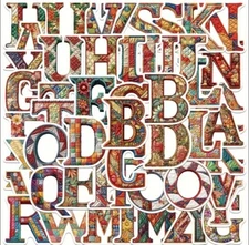 10pcs Quilted Style Alphabet Stickers- Scrapbooking, Journal *Random Assortment*